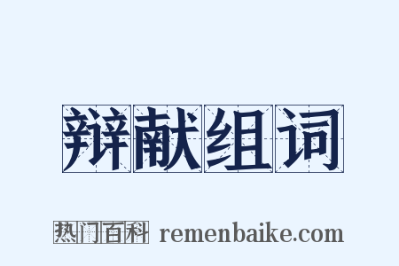 辩献组词是什么意思的图片